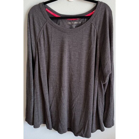 Tommy Hilfiger Sport Womens Dark Gray Scoop Neck Workout Lounge Knit Top XXL - Picture 1 of 11